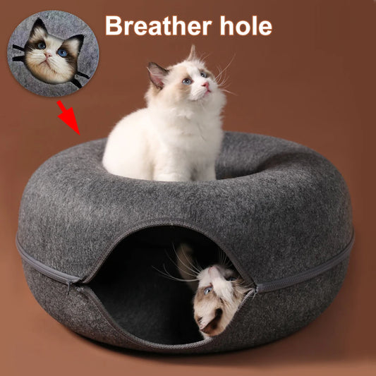 Interactive Cat Donut Tunnel Nest