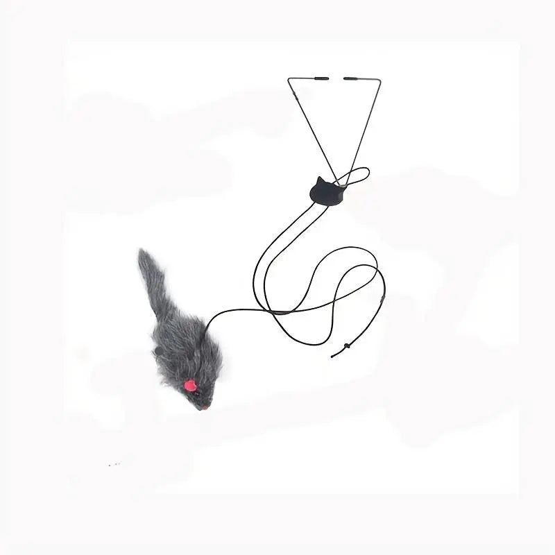 Interactive Mouse Design Cat Teaser Toy - Hanging Door Toy for Indoor Cats and Kittens, Perfect Valentine's Day Gift