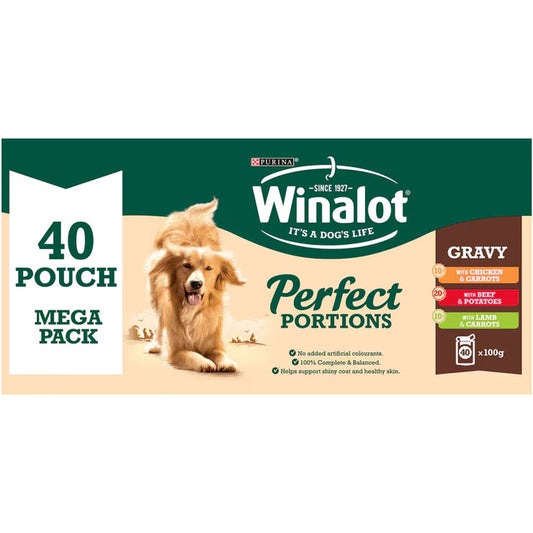 Perfect Portions Dog Food Mixed Variety Pack in Gravy, 40 X 100G