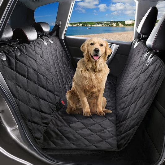 Pet Back Seat Covers, Waterproof Scratch Proof Nonslip Dog Travel Hammock with Seat Anchors for Cars Trucks SUV, Car Boot Liner