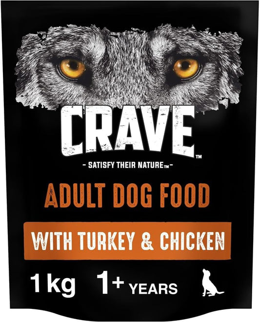 Dry Dog Food with Turkey and Chicken – High Protein and Grain-Free – 1 Kg (Pack of 4)