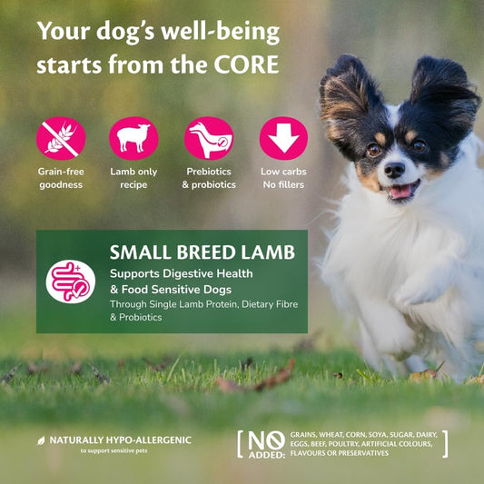 Wellness CORE Lamb 1.5 Kg, Lamb – Dry Dog Food for Small Breeds, Grain-Free, Natural, Hypoallergenic, Protein-Rich, High Meat Content, Supports Healthy Digestion