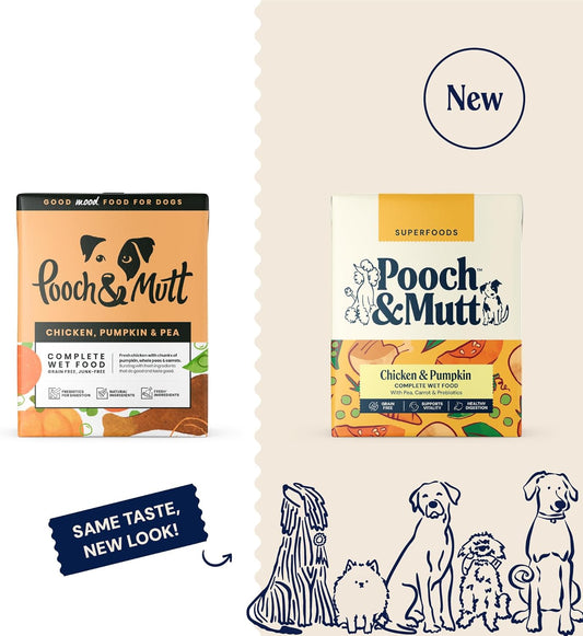 - Chicken & Pumpkin, Complete Wet Dog Food Grain Free, Dry Dog Food Topper, 12X375G (Packaging May Vary)