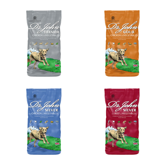 Dr John Adult Dry Dog Food - Chicken & Vegetables 15Kg, Gold, Silver & Titanium