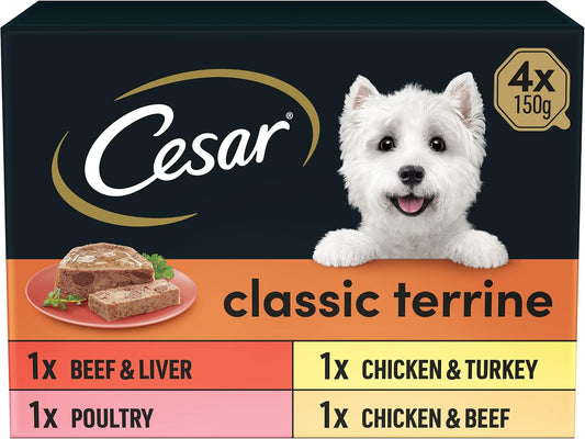 Classics Terrine - Wet Dog Food - for Adult Dogs - Tray Mixed Selection in Loaf - 16 X 150 G