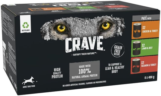 Dog Food Wet - Can Mixed in Pate, 6 X 400 G