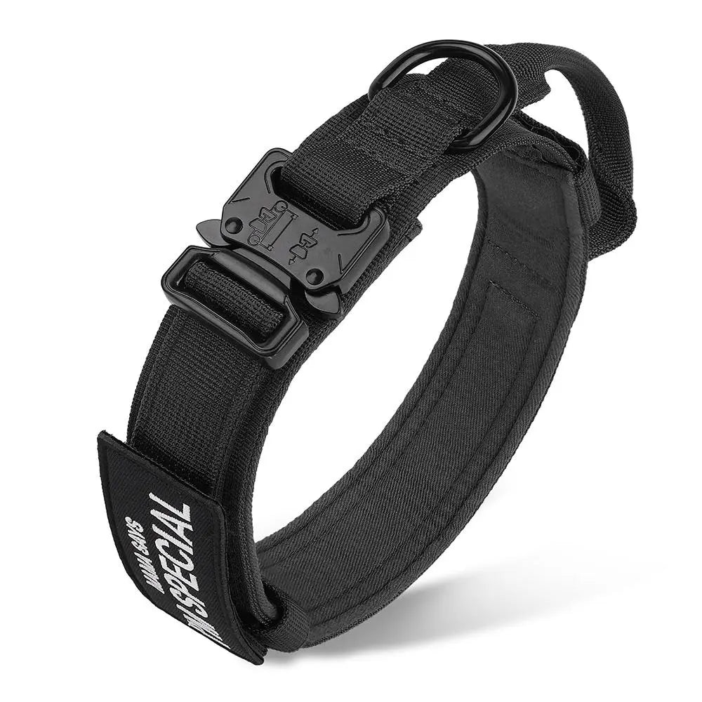 Tactical Dog Collar with Handle - Heavy Duty Accessory for Medium to Large Pets, Suitable for Dogs and Cats