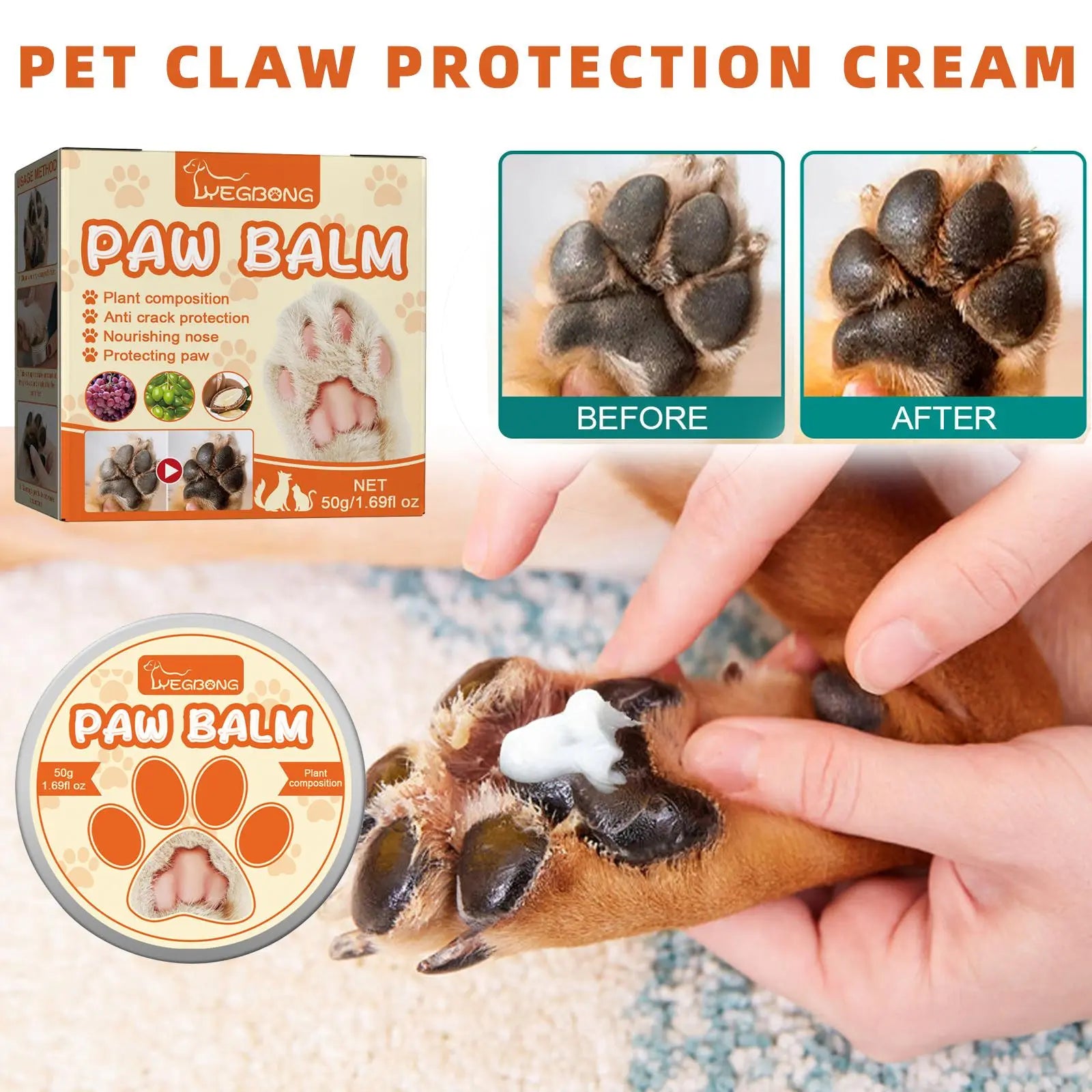 Pet Paw Moisturizing Balm for Dogs and Cats - Advanced Foot Care Cream