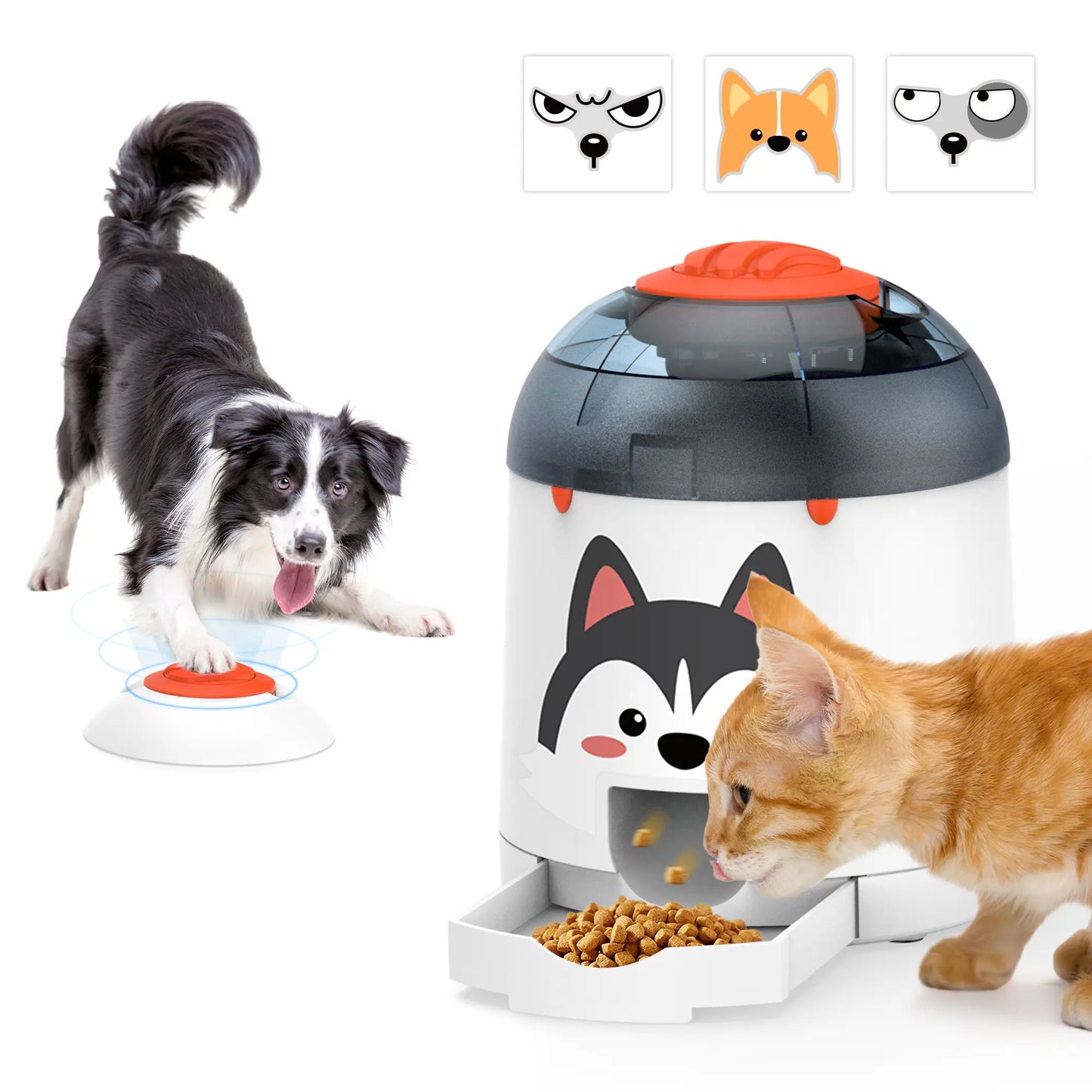 Potaroma Interactive Pet Puzzle Feeder Toy - Rechargeable Automatic Treat Dispenser for Dogs and Cats, 280ml Capacity, Remote-Controlled Food Dispensing System