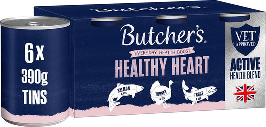 Complete Wet Can Adult Dog Food Healthy Heart Pack 6X390G | Grain Free for Sensitive Stomachs - Supports Heart Health - British & Irish Farmed - Contains Salmon, Turkey & Trout Recipes