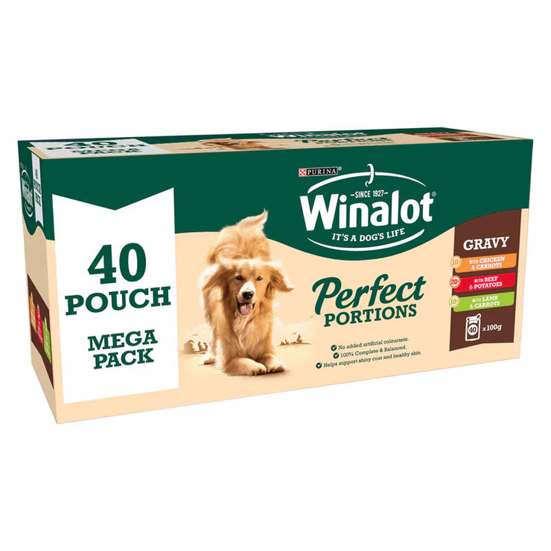 Perfect Portions Dog Food Mixed Variety Pack in Gravy, 40 X 100G