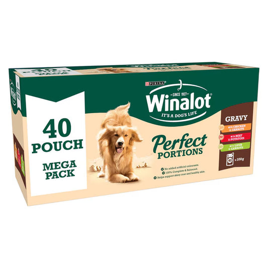 Perfect Portions Dog Food Mixed Variety Pack in Gravy, 40 X 100G