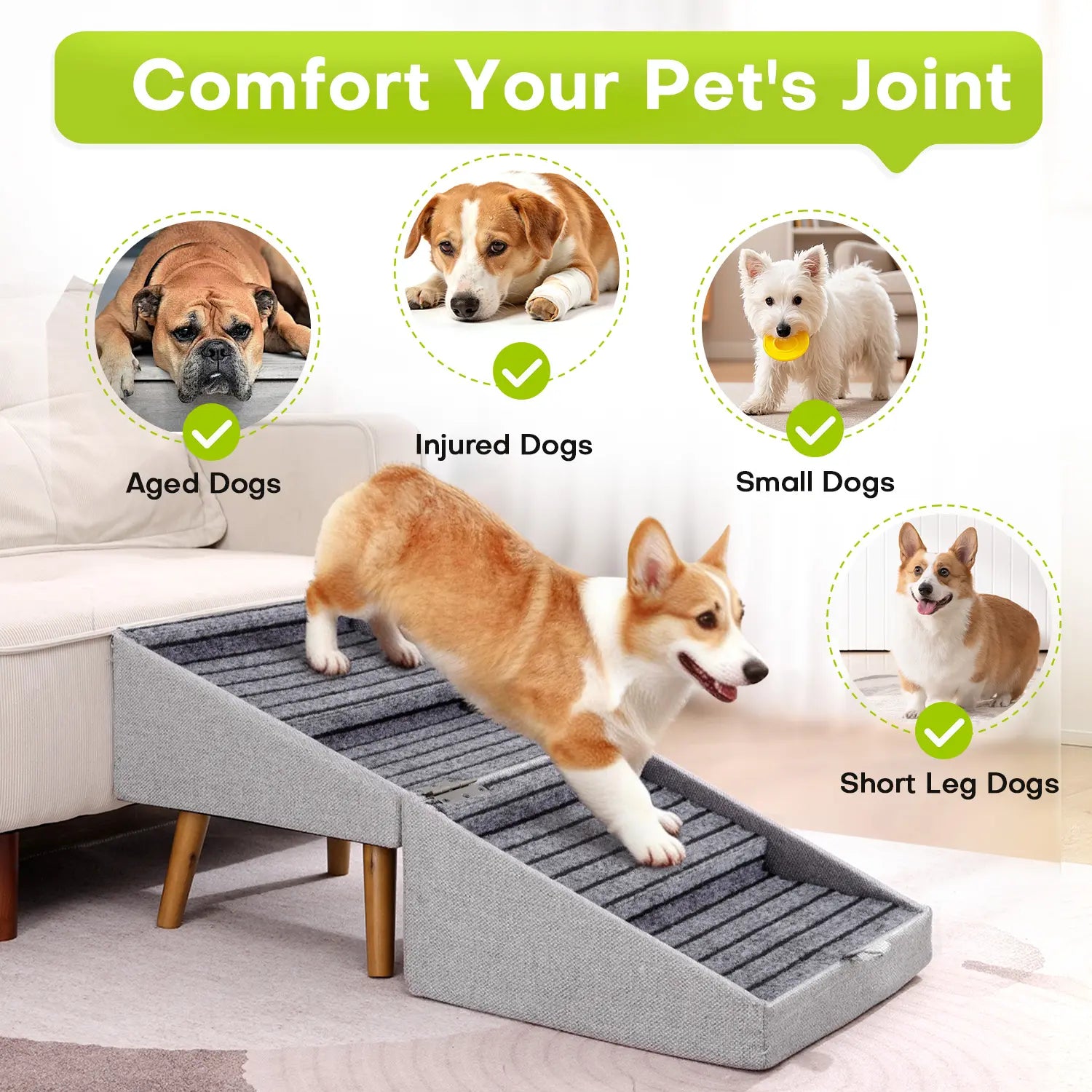 2-in-1 Puppy and Pet Stair Ramp 17"