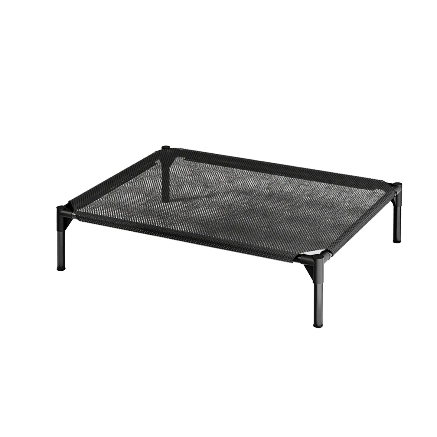 Contemporary Elevated Dog Bed - Chew Resistant, Machine Washable Mesh Cot with Anti-Slip Feet, Durable for Large Dogs, Tool-Free Assembly, Indoor/Outdoor Use, Black