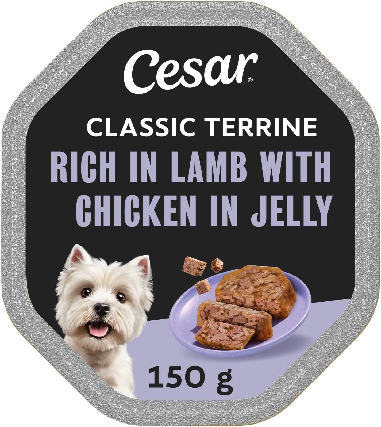 Classics Terrine - Wet Dog Food for Adult Dogs - Tray with Lamb and Chicken in Jelly - 14 X 150 G