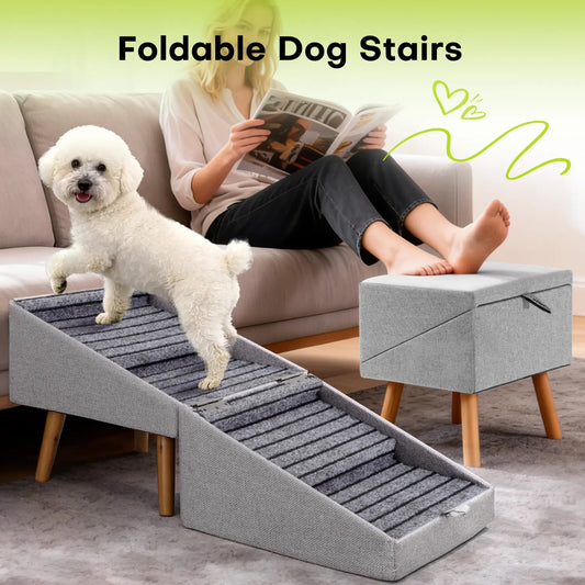 2-in-1 Puppy and Pet Stair Ramp 17"