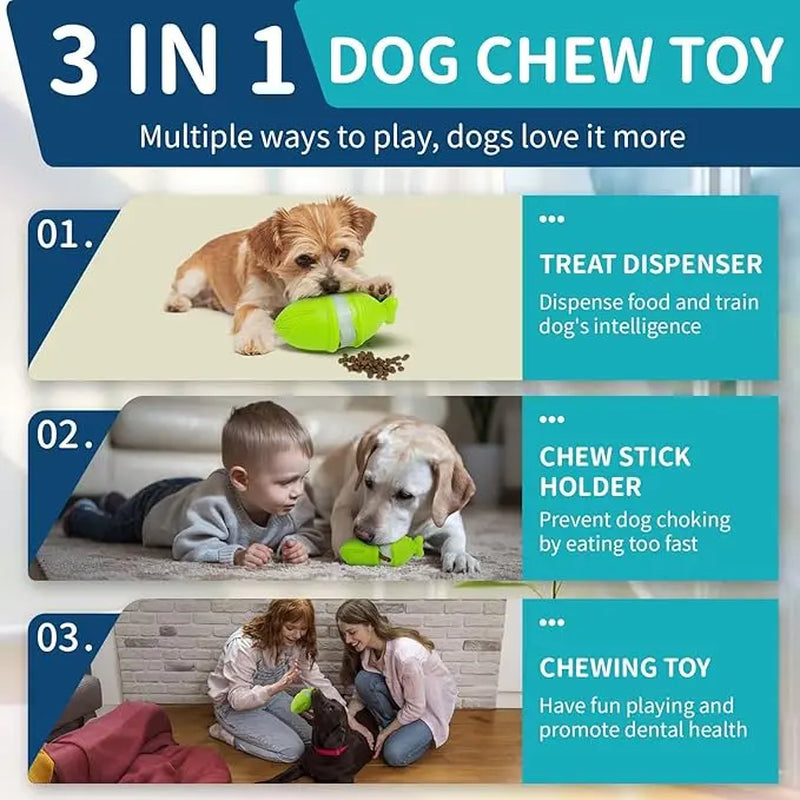Woyamay Interactive Dog Toys: Durable Treat Dispenser and Bully Stick Holder for Aggressive Chewers, Puzzle Slow Feeder
