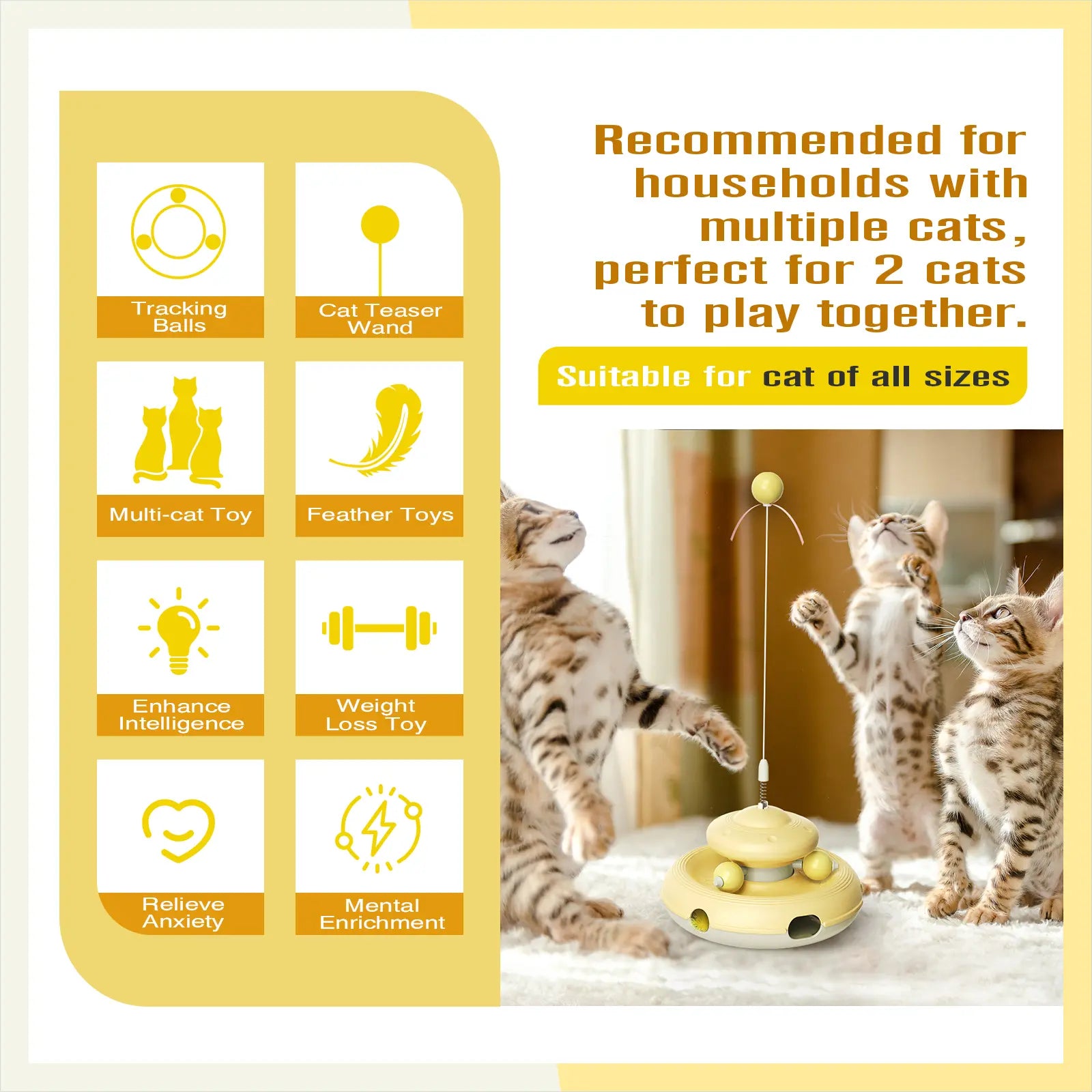 KADTC Interactive Cat Toys - Feather Teaser Wand and Tracking Balls for Indoor Cats, Ideal for Boredom Relief and Enrichment Activities
