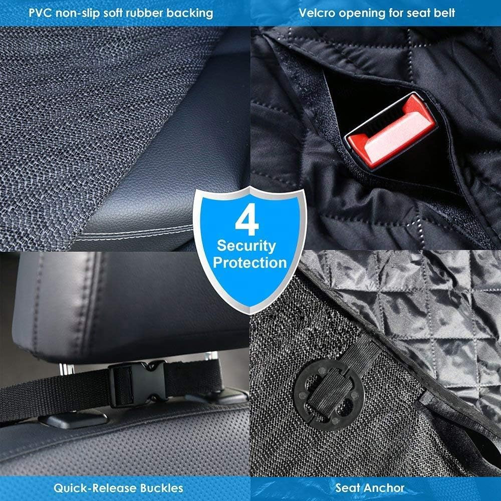 Pet Back Seat Covers, Waterproof Scratch Proof Nonslip Dog Travel Hammock with Seat Anchors for Cars Trucks SUV, Car Boot Liner