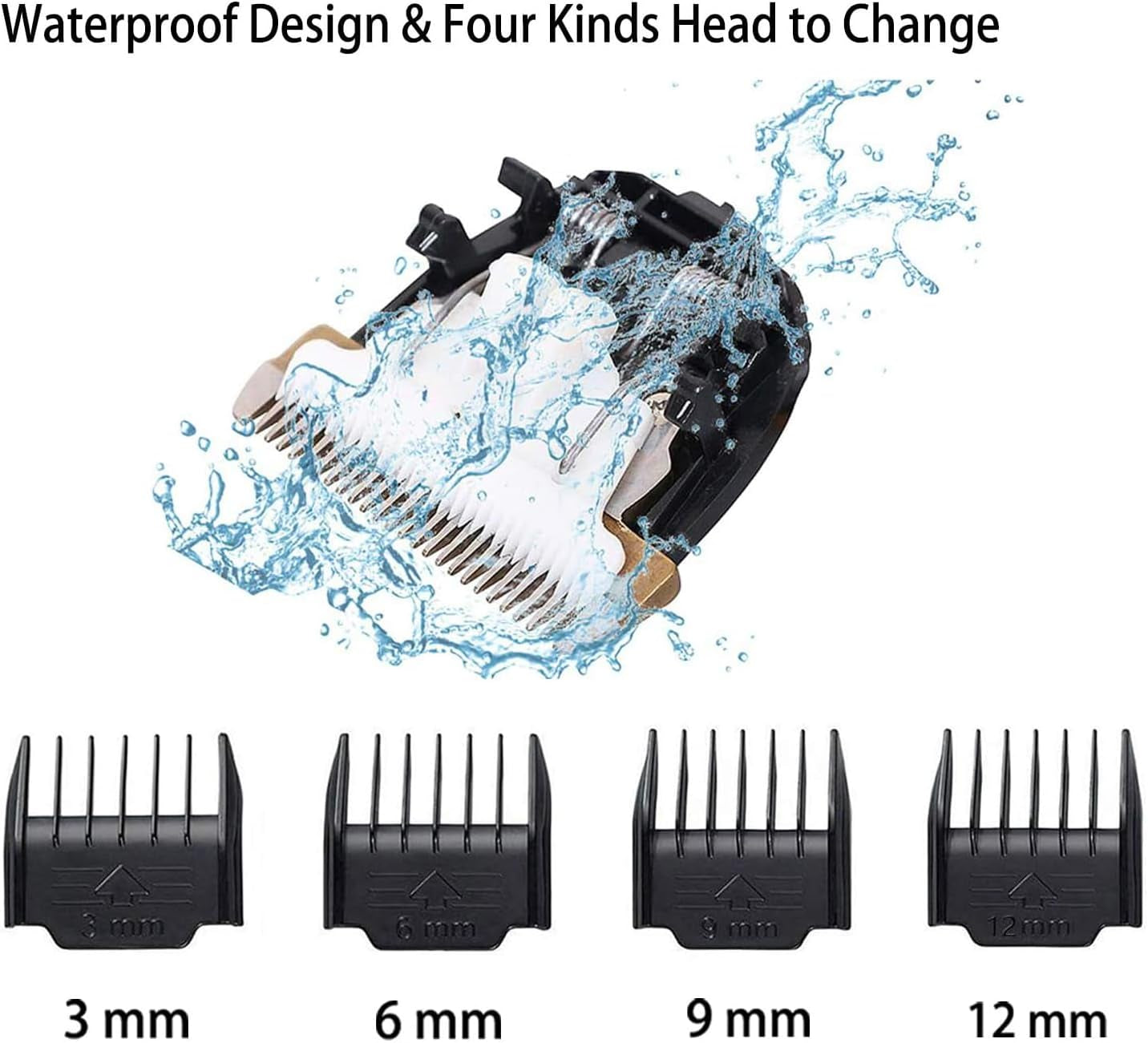 Professional Rechargeable Cordless Dog Grooming Clippers for Thick Fur - Low Noise with Detachable Metal Blade