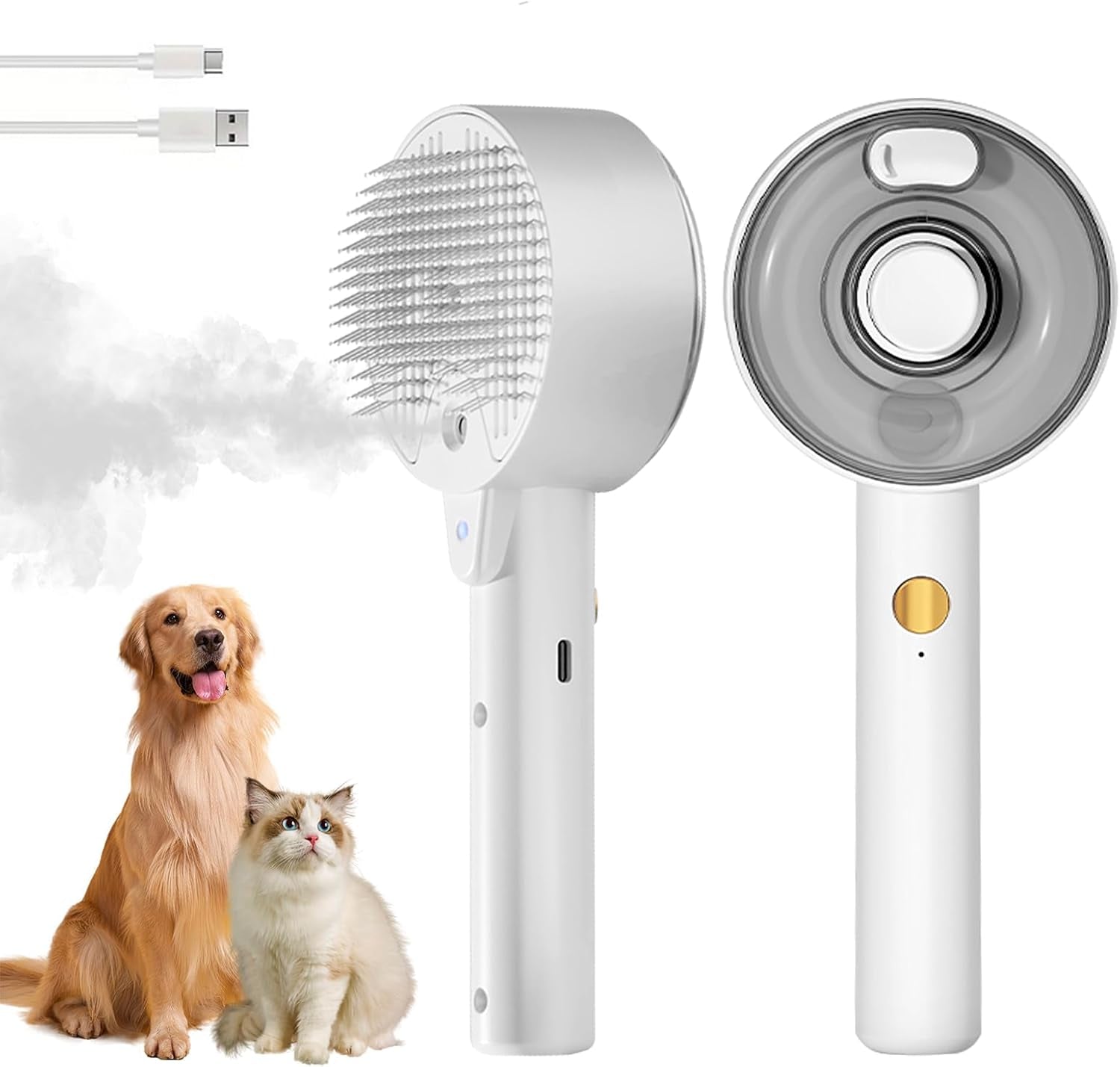 Spritz Defur Comb for Cats 2026 Cat Steam Brush for Grooming 4 in 1 Spray Cat Comb for Shedding Steamy Dog Brushes for Long Short Haired Cats Dogs Kitten Rabbit Pets Grooming Brush for Massage Clean