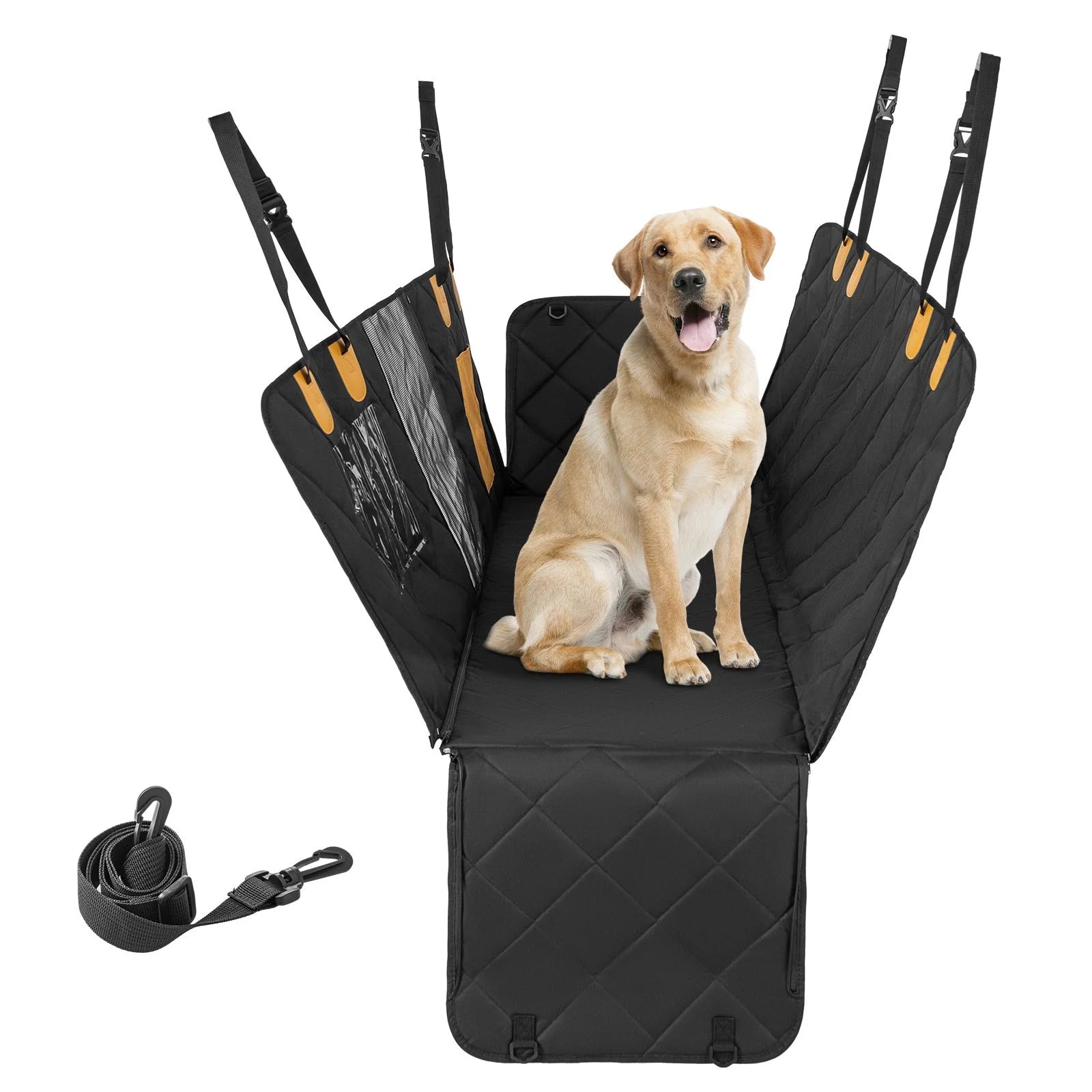 Premium Waterproof Dog Car Seat Cover for Back Seat with Mesh Ventilation Windows