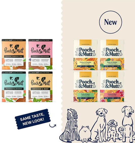 - Variety Pack, Complete Wet Dog Food Grain Free, Dry Dog Food Topper, 12X375G (Packaging May Vary)