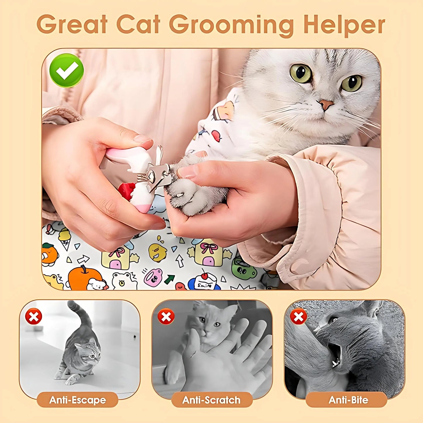 Reusable Cat Grooming Wrap
