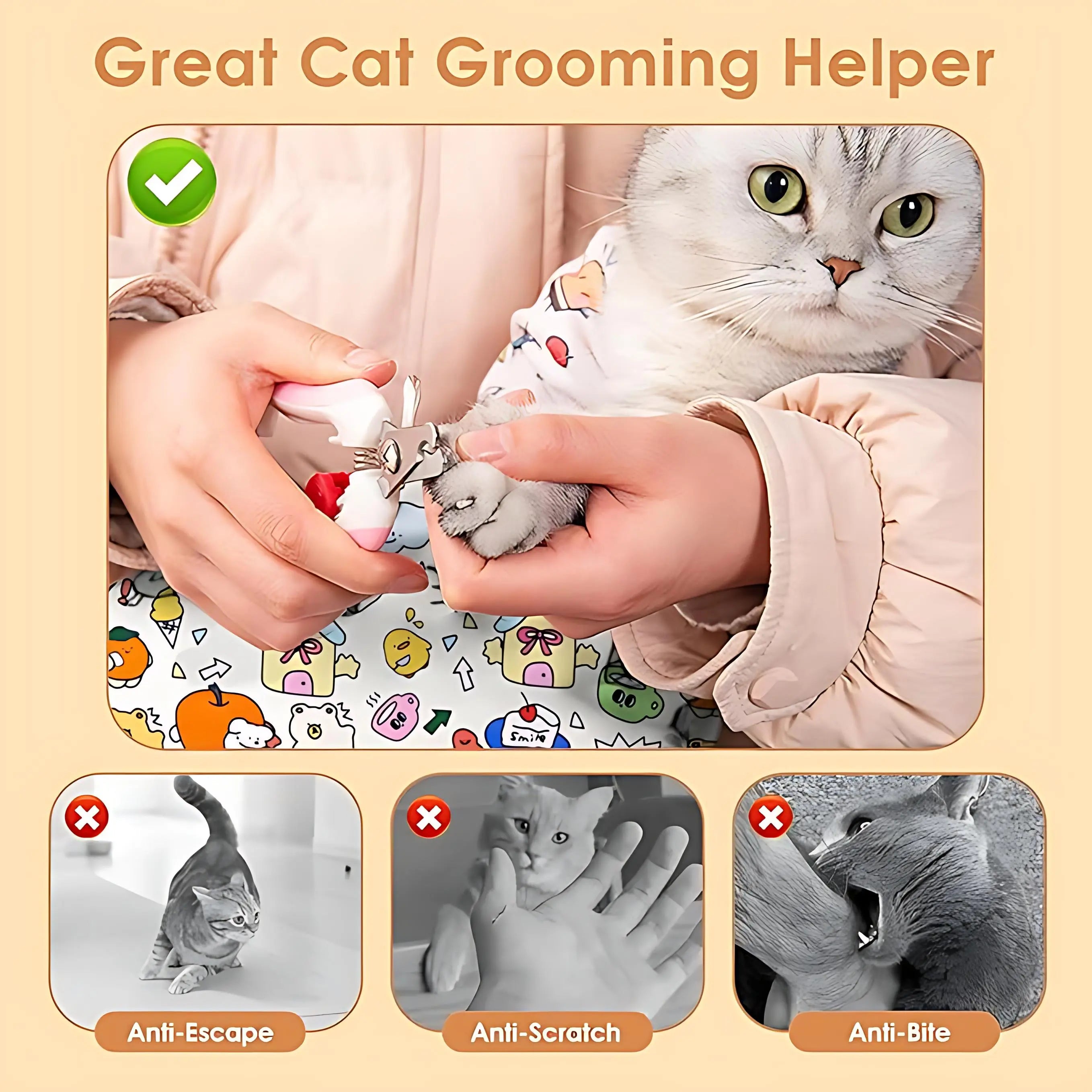 Reusable Cat Grooming Wrap