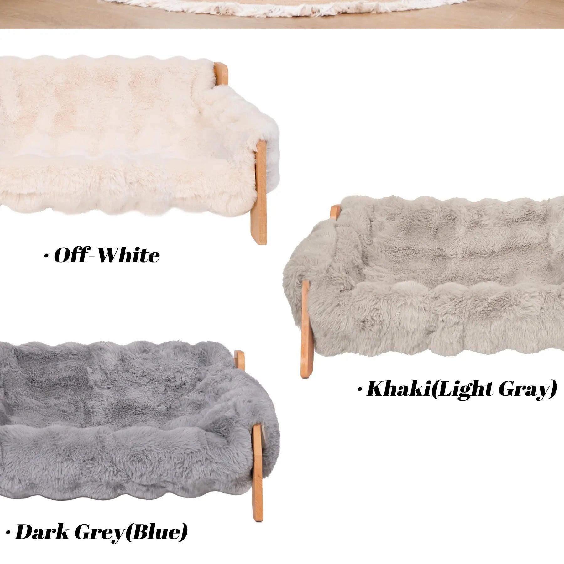 Elevated Pet Couch Bed, Solid Wood Sofa for Cat and Small Dog 