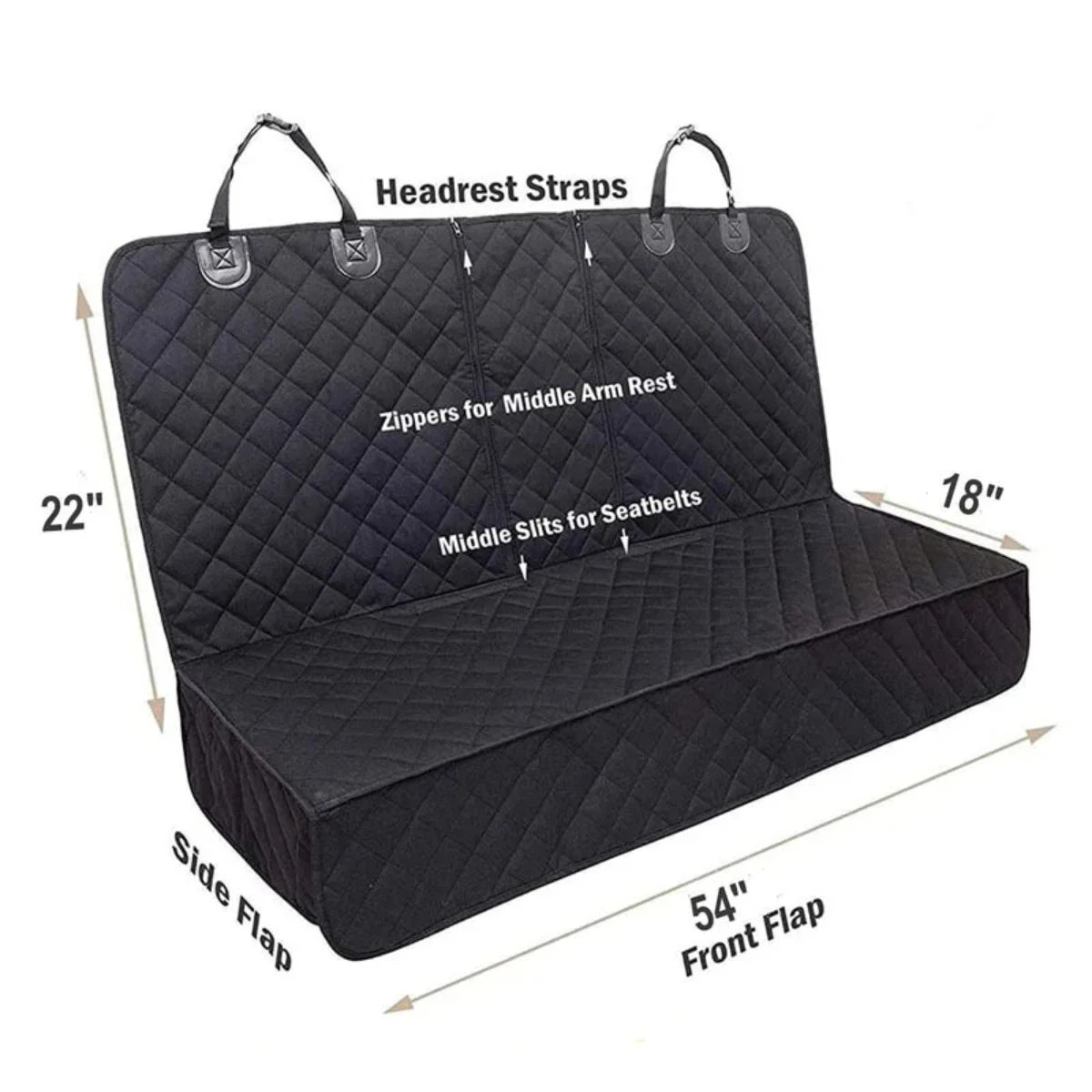 Dog Car Seat Cover Pet Travel Carrier Mattress Waterproof Dog Car Seat Protector with Middle Seat Armrest for Dogs
