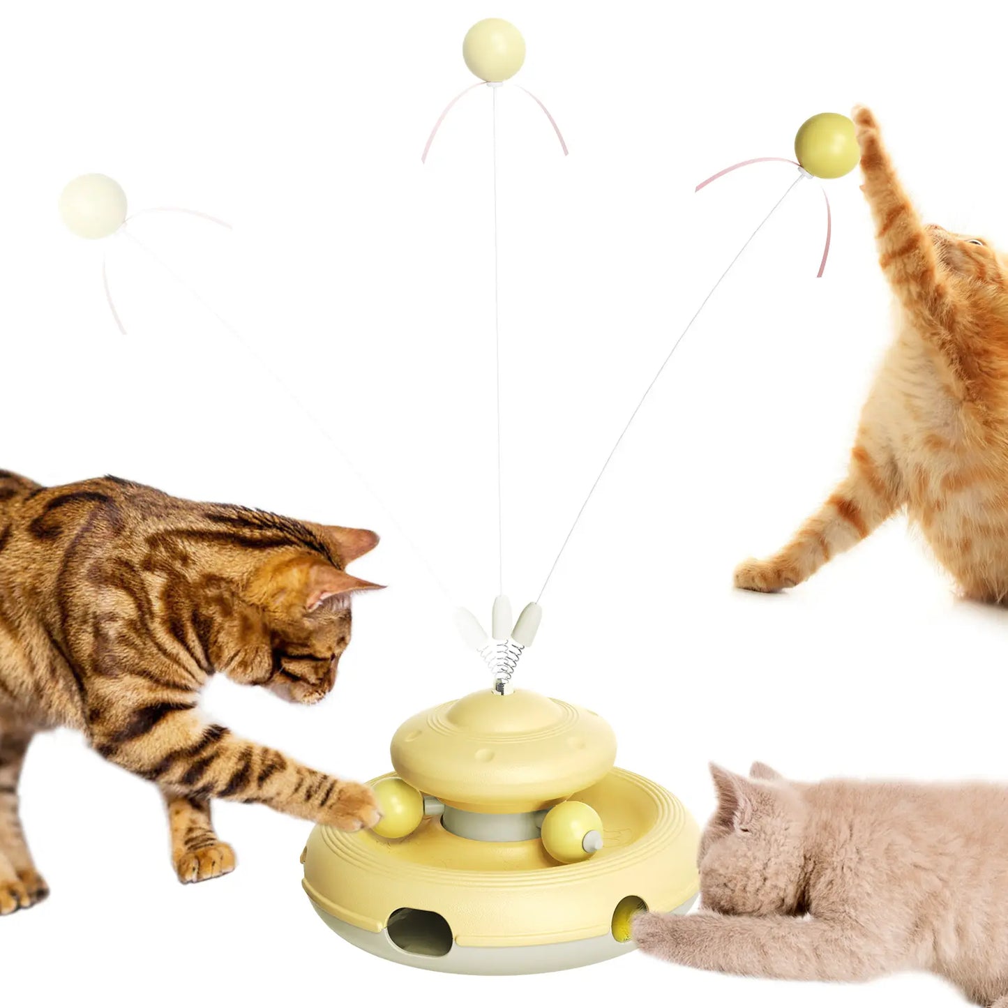 KADTC Interactive Cat Toys - Feather Teaser Wand and Tracking Balls for Indoor Cats, Ideal for Boredom Relief and Enrichment Activities