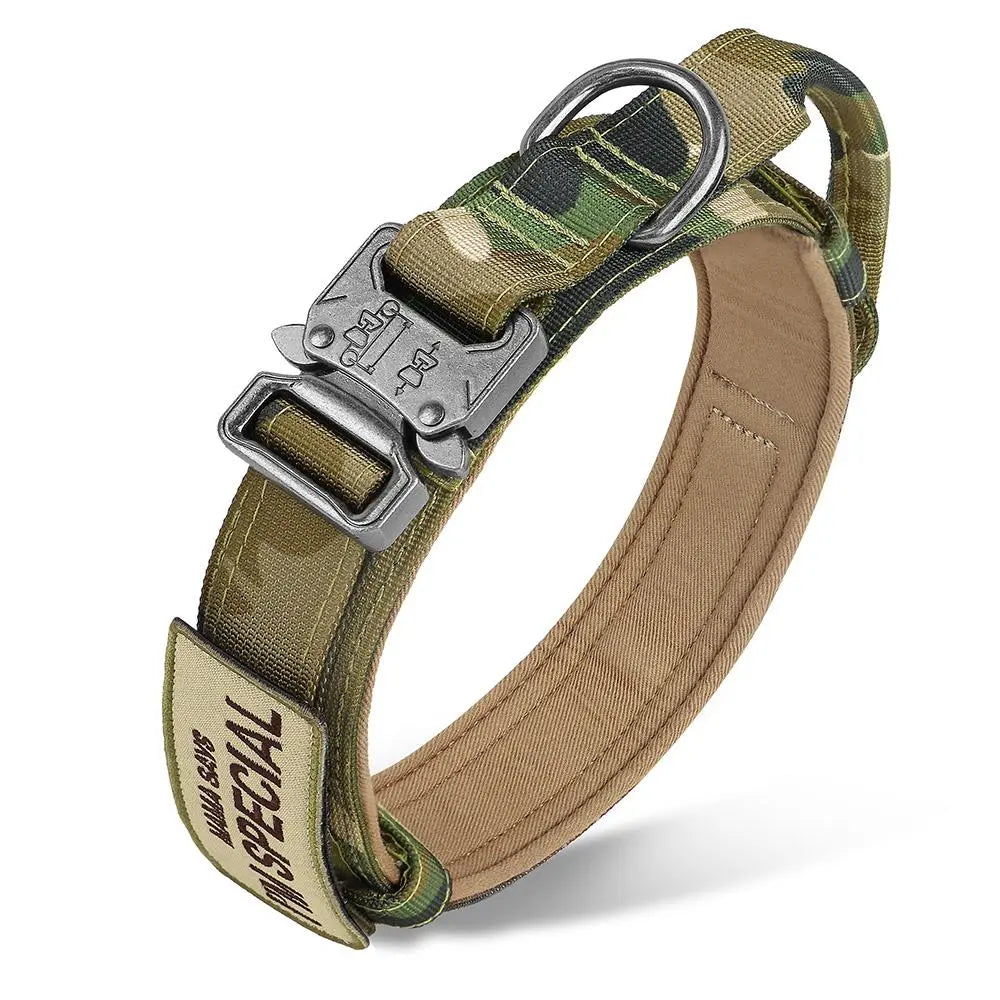 Tactical Dog Collar with Handle - Heavy Duty Accessory for Medium to Large Pets, Suitable for Dogs and Cats