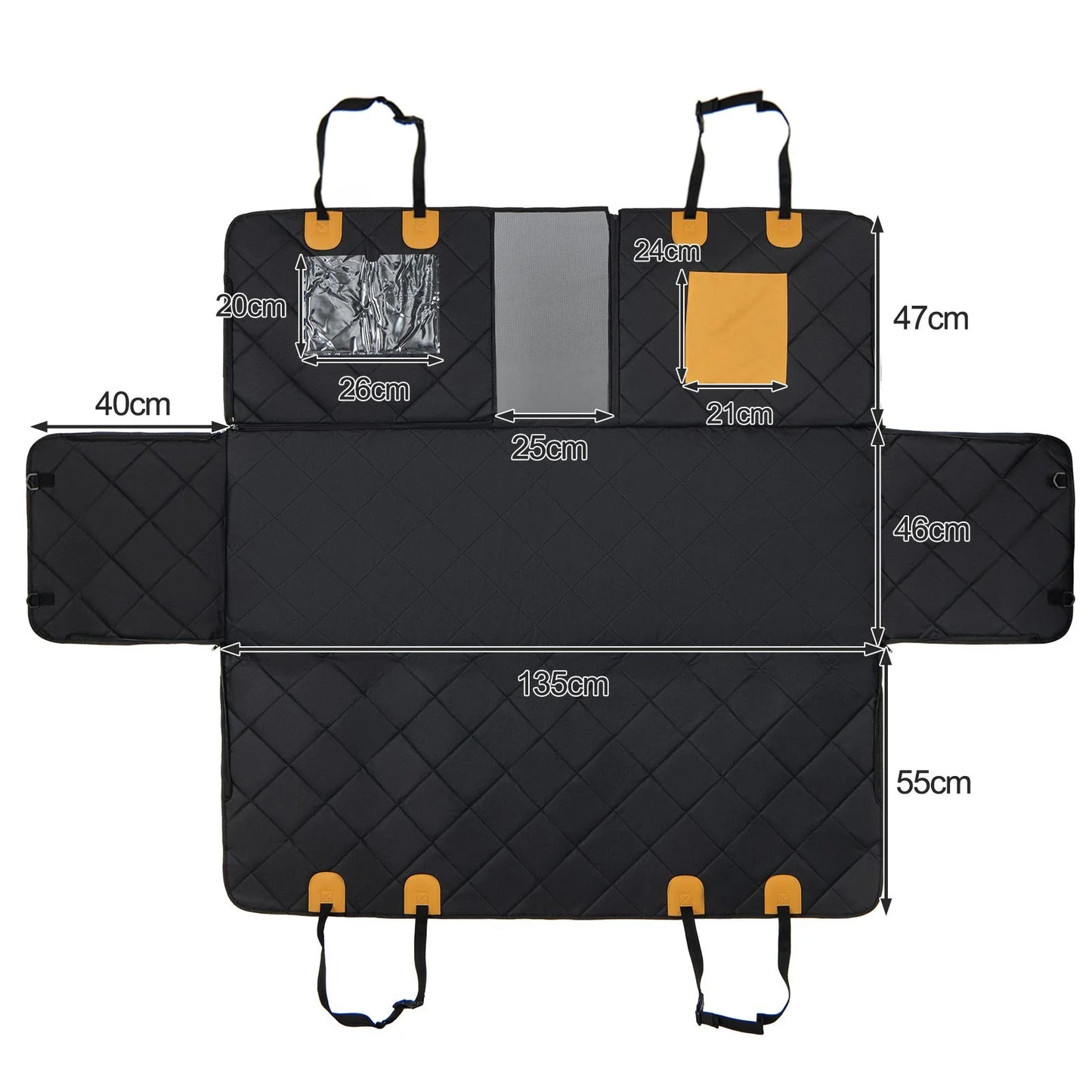 Premium Waterproof Dog Car Seat Cover for Back Seat with Mesh Ventilation Windows