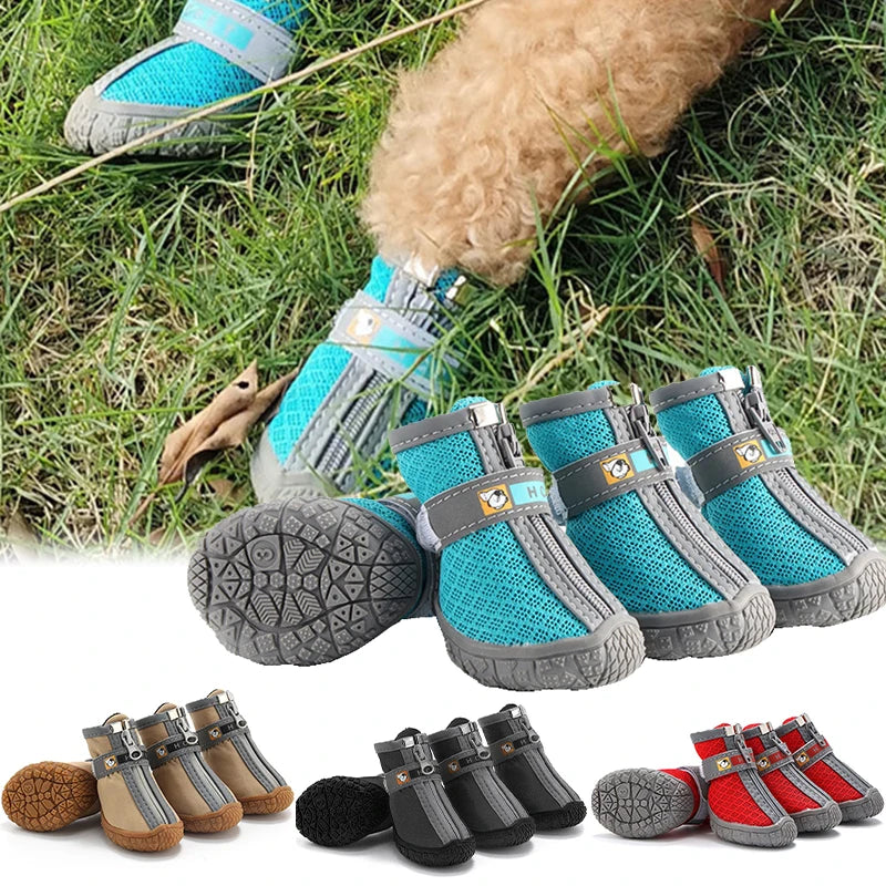 Non-Slip Dog Shoes with Thick Plush Protection and Breathable Design for Outdoor Activities