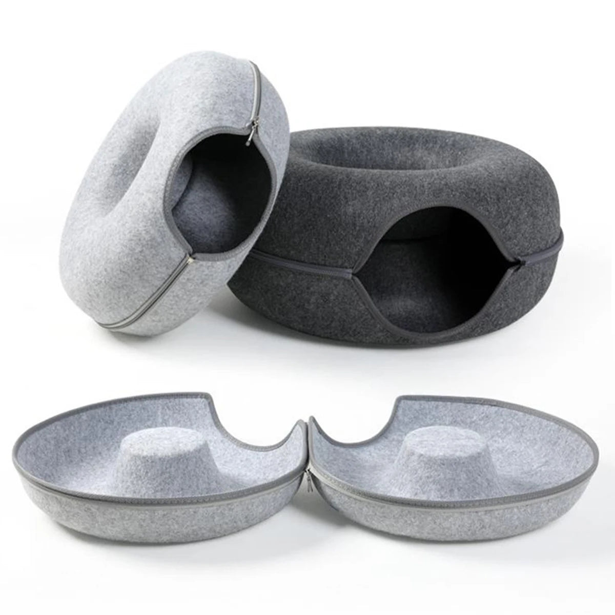 Interactive Cat Donut Tunnel Nest