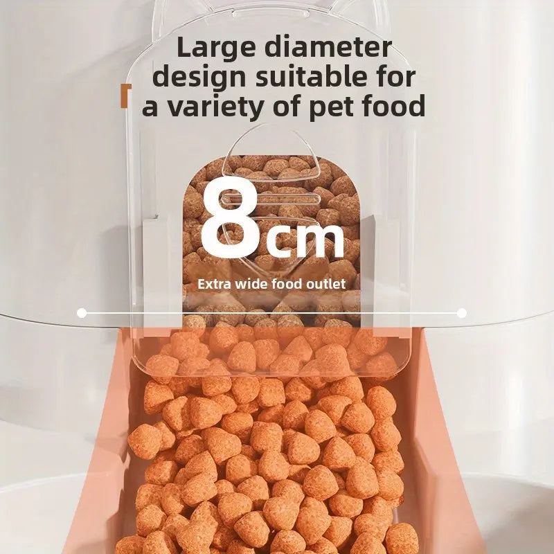 Cat Water Dispenser with Integrated Food Basin