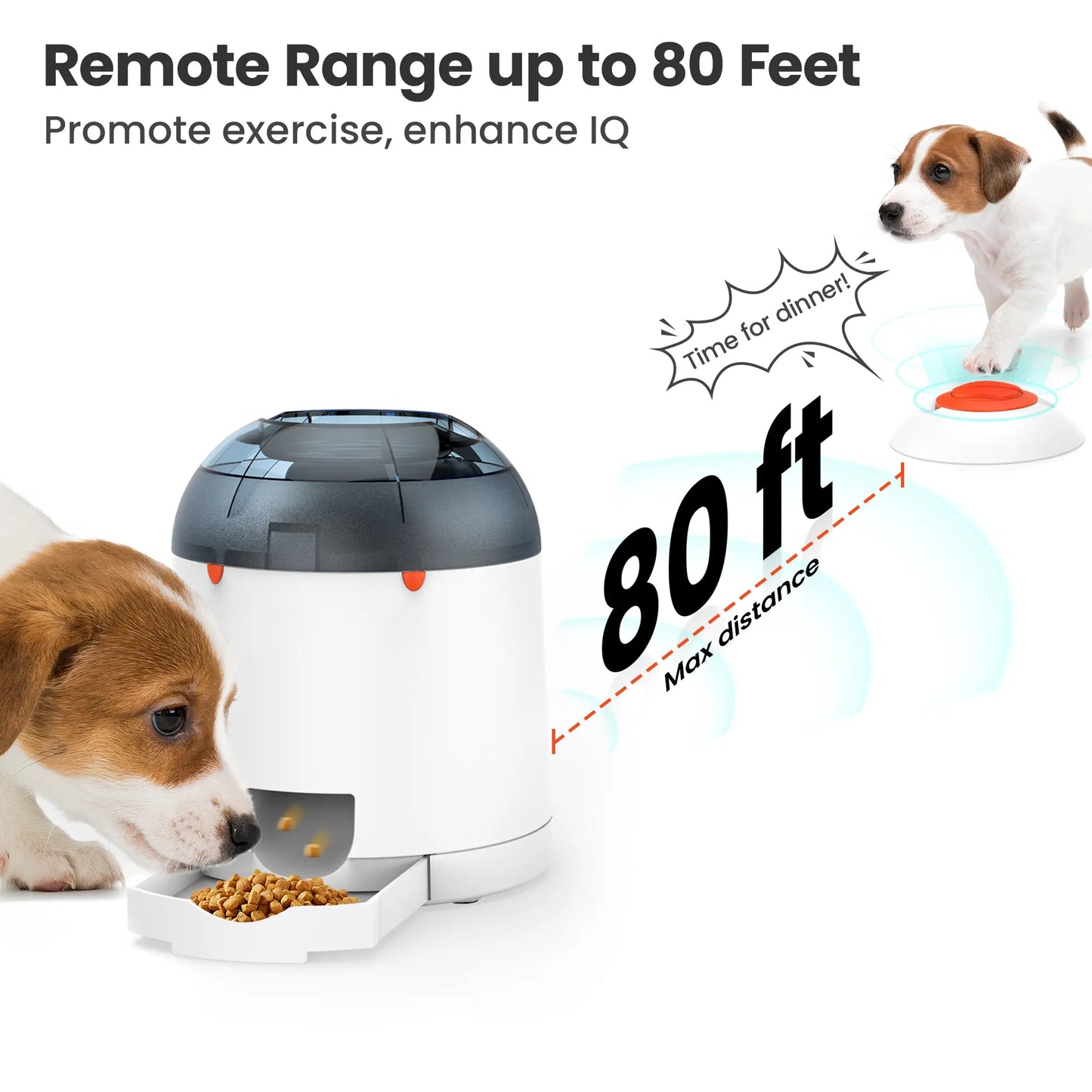 Potaroma Interactive Pet Puzzle Feeder Toy - Rechargeable Automatic Treat Dispenser for Dogs and Cats, 280ml Capacity, Remote-Controlled Food Dispensing System