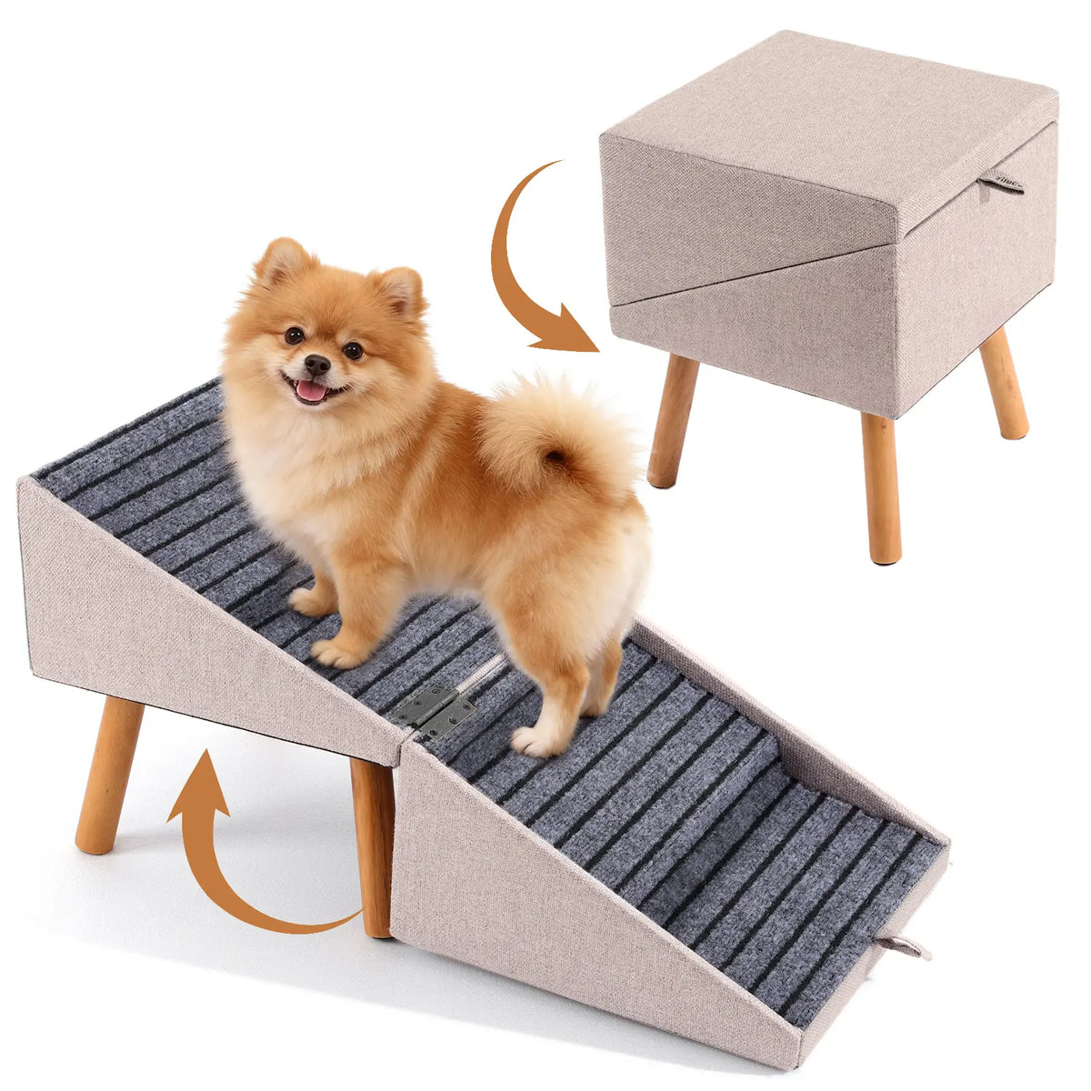 2-in-1 Puppy and Pet Stair Ramp 17"