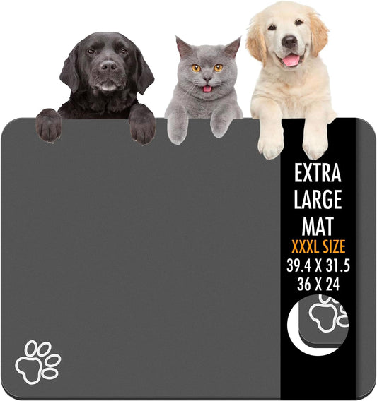 Dog Food Mat, 100 X 80Cm Large Absorbent Pet Feeding Mat, Cat Food Mat for Food and Water, No Stains Quick Dry Dog Water Dispenser Mat, Pet Supplies Mat, Dog Bowl Mat
