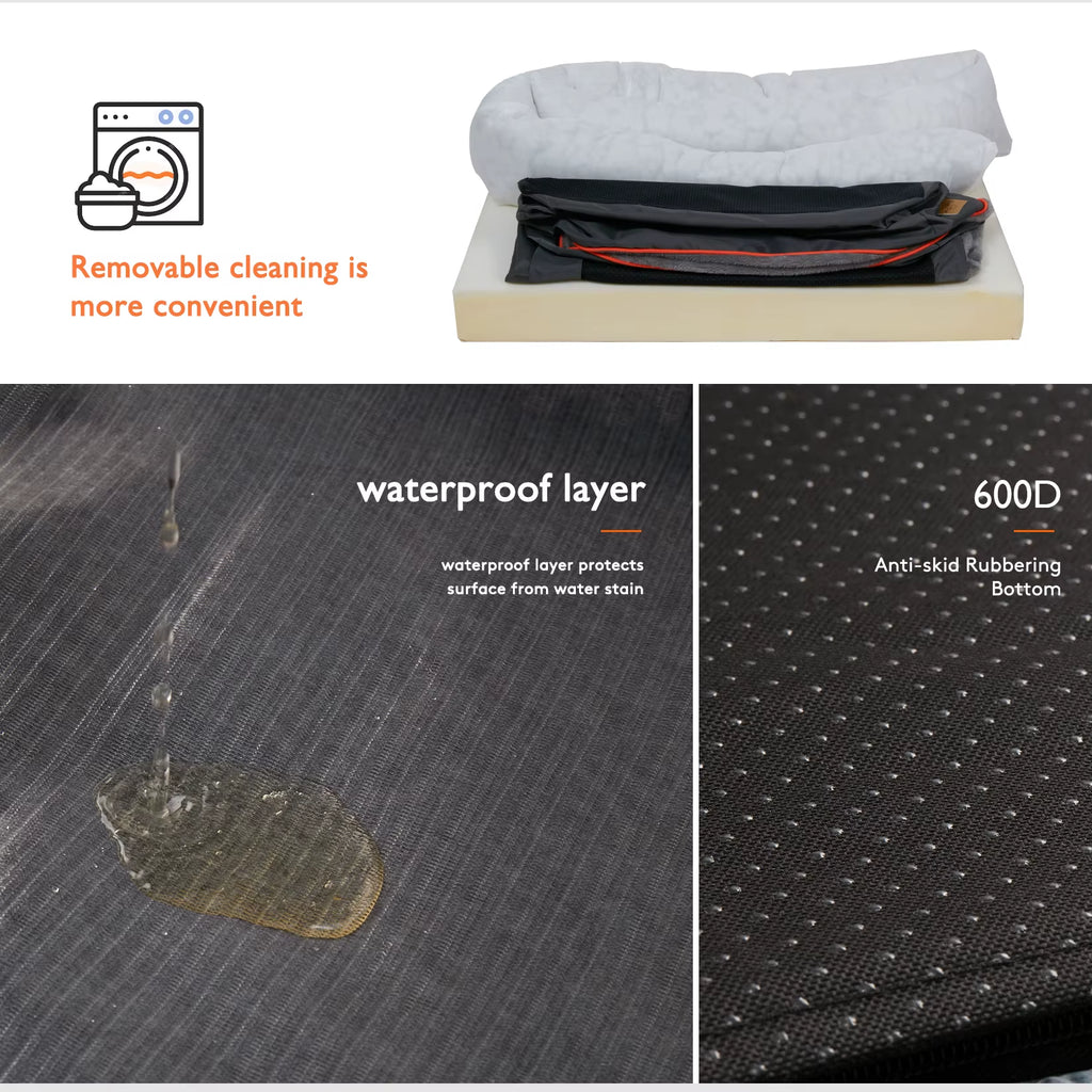 Jumbo Orthopedic Dog Bed Memory Foam Waterproof Mattress