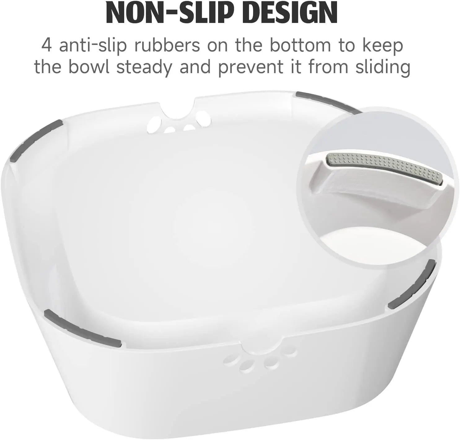 Large Capacity No-Spill Pet Water Bowl with Slow-Sip Design for Messy Drinkers