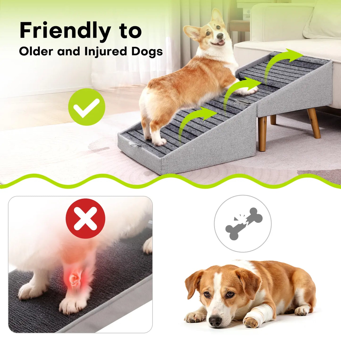 2-in-1 Puppy and Pet Stair Ramp 17"