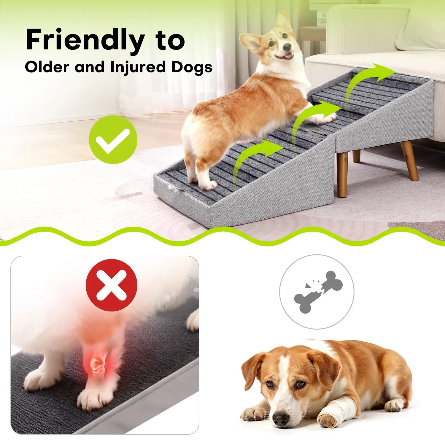 2-in-1 Puppy and Pet Stair Ramp 17"