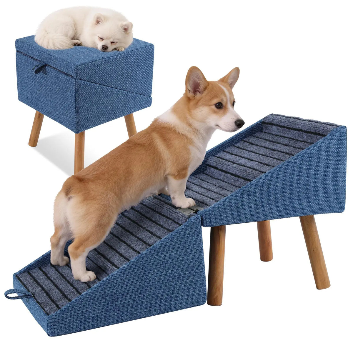 2-in-1 Puppy and Pet Stair Ramp 17"