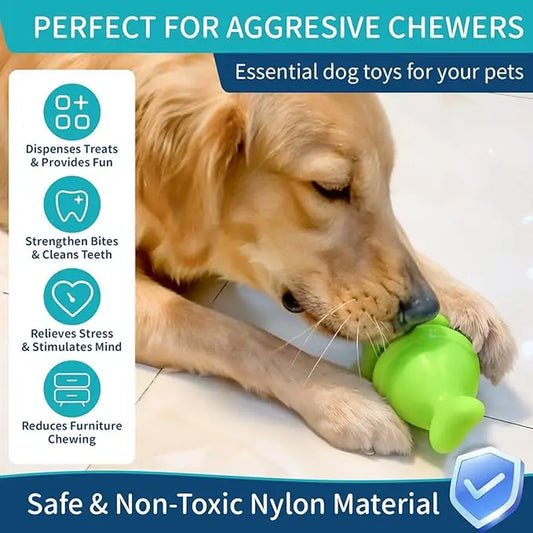 Woyamay Interactive Dog Toys: Durable Treat Dispenser and Bully Stick Holder for Aggressive Chewers, Puzzle Slow Feeder