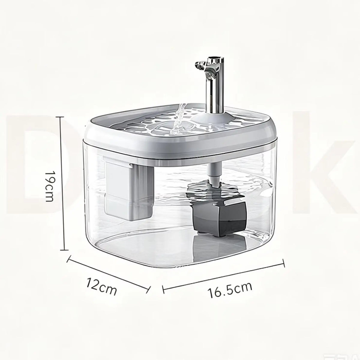 Automatic USB Cat Water Fountain, Automatic Pet Drinking Dispenser with Filter, Transparent Gray Circulating Fresh Water Bowl for Cats & Small Dogs