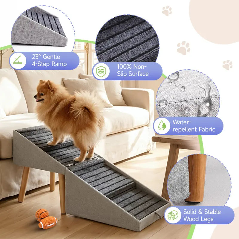 2-in-1 Puppy and Pet Stair Ramp 17"