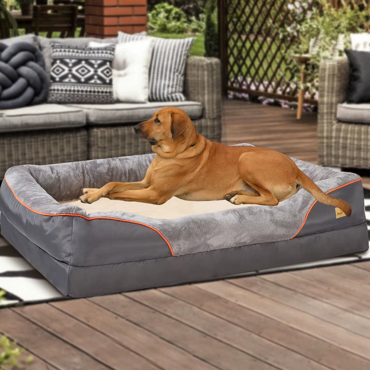 Jumbo Orthopedic Dog Bed Memory Foam Waterproof Mattress