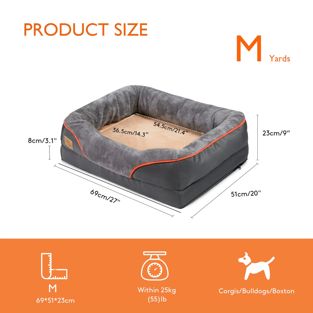 Jumbo Orthopedic Dog Bed Memory Foam Waterproof Mattress